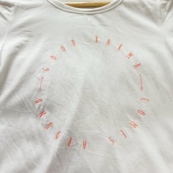 Lululemon Love Crew Expression Tee White “Good Karma” Graphic Women’s Size 4 - Picture 5 of 7